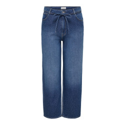 ONLY CARMAKOMA Gianna rhinestone straight denim jeans - Dark Blue Denim