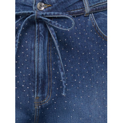 ONLY CARMAKOMA Gianna rhinestone straight denim jeans - Dark Blue Denim