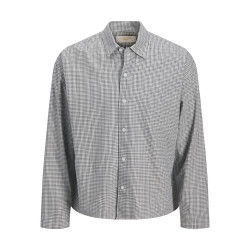 JACK & JONES Austin clean check skjorte - Odyssey Gray / Print