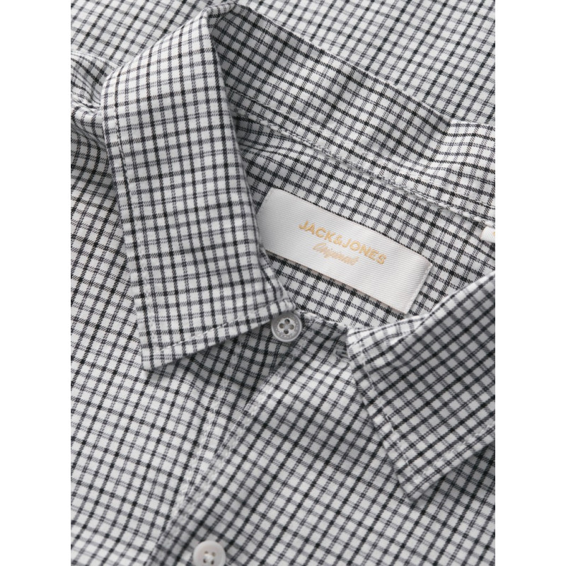 JACK & JONES Austin clean check skjorte - Odyssey Gray / Print