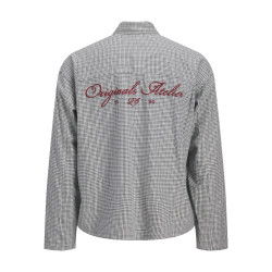 JACK & JONES Austin clean check skjorte - Odyssey Gray / Print