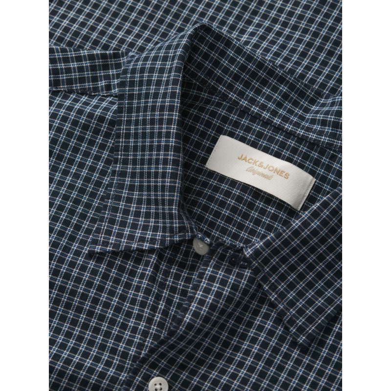 JACK & JONES Austin clean check skjorte - Sky Captain / Print