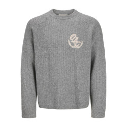 JACK & JONES JUNIOR Frederiksberg striktrøje - Light Grey Melange