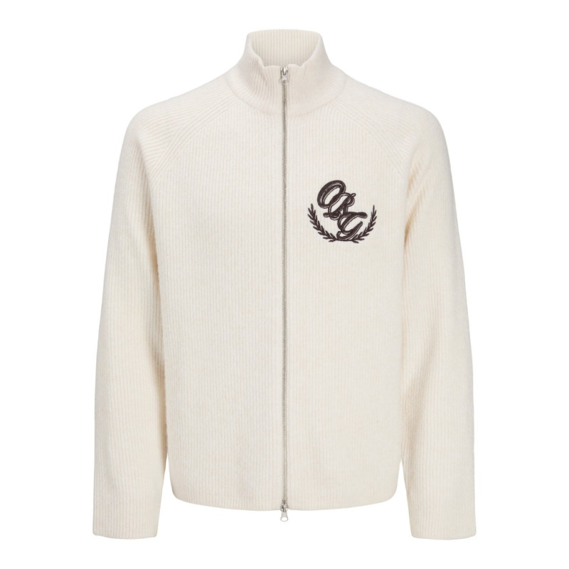 JACK & JONES Frederiksberg full zip strik cardigan - Sea Salt