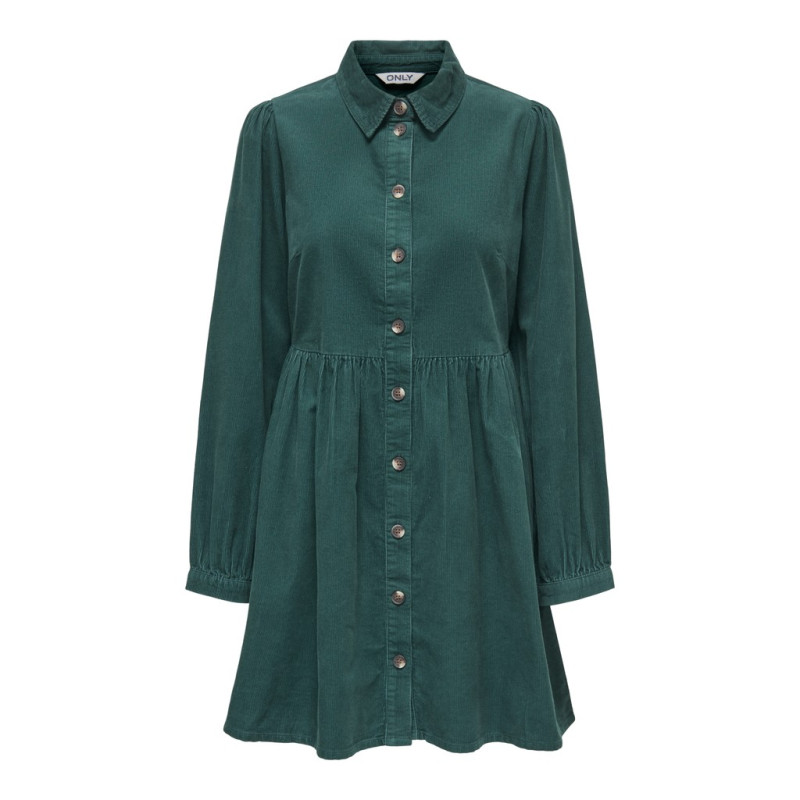 ONLY Nessa button fløjlskjole - Green Gables