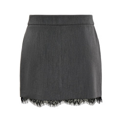 ONLY Raven short lace nederdel - Dark Grey Melange