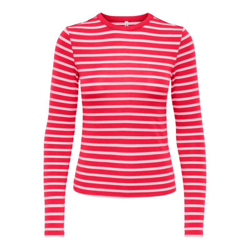 ONLY Evie stripe langærmet bluse - Lollipop