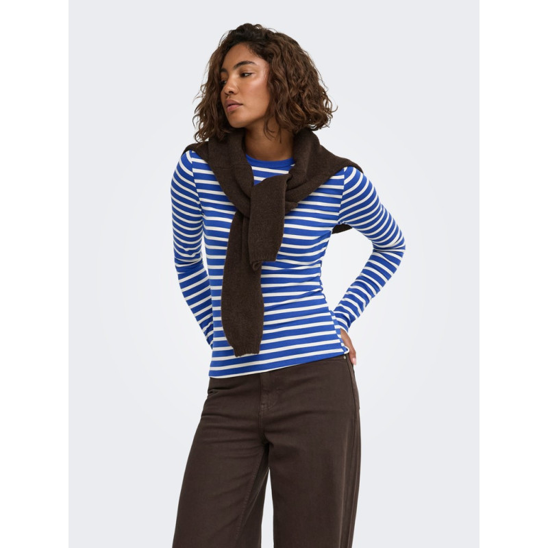 ONLY Evie stripe langærmet bluse - Surf the Web