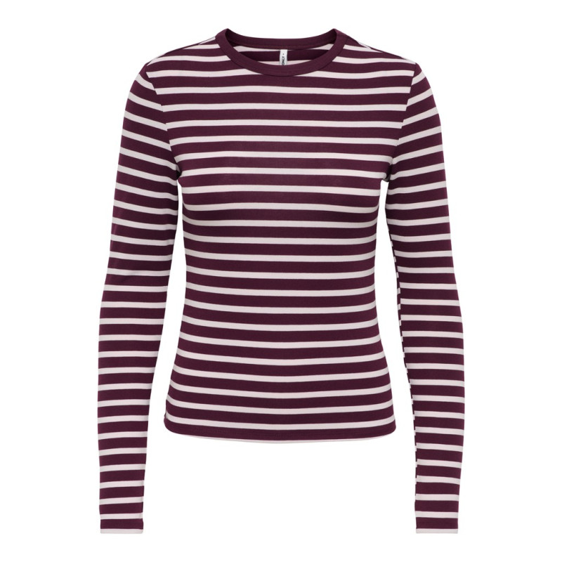 ONLY Evie stripe langærmet bluse - Winetasting