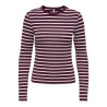 ONLY Evie stripe langærmet bluse - Winetasting