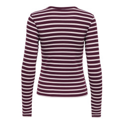 ONLY Evie stripe langærmet bluse - Winetasting