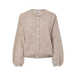 PIECES Allie strikcardigan - Greige / Melange