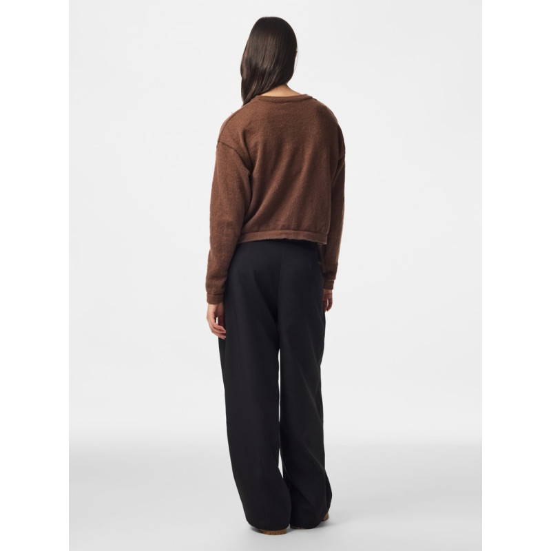 PIECES Idi closure strikcardigan - Downtown Brown