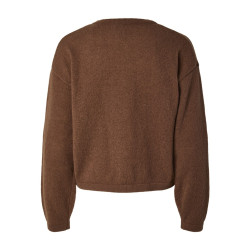 PIECES Idi closure strikcardigan - Downtown Brown