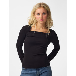 PIECES Ofelia square bluse - Black