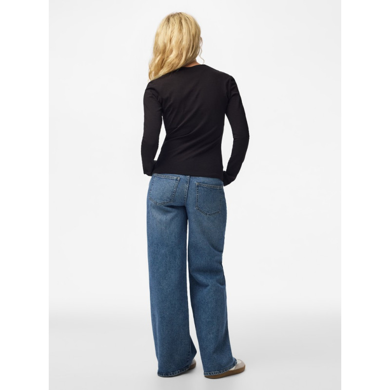 PIECES Ofelia square bluse - Black