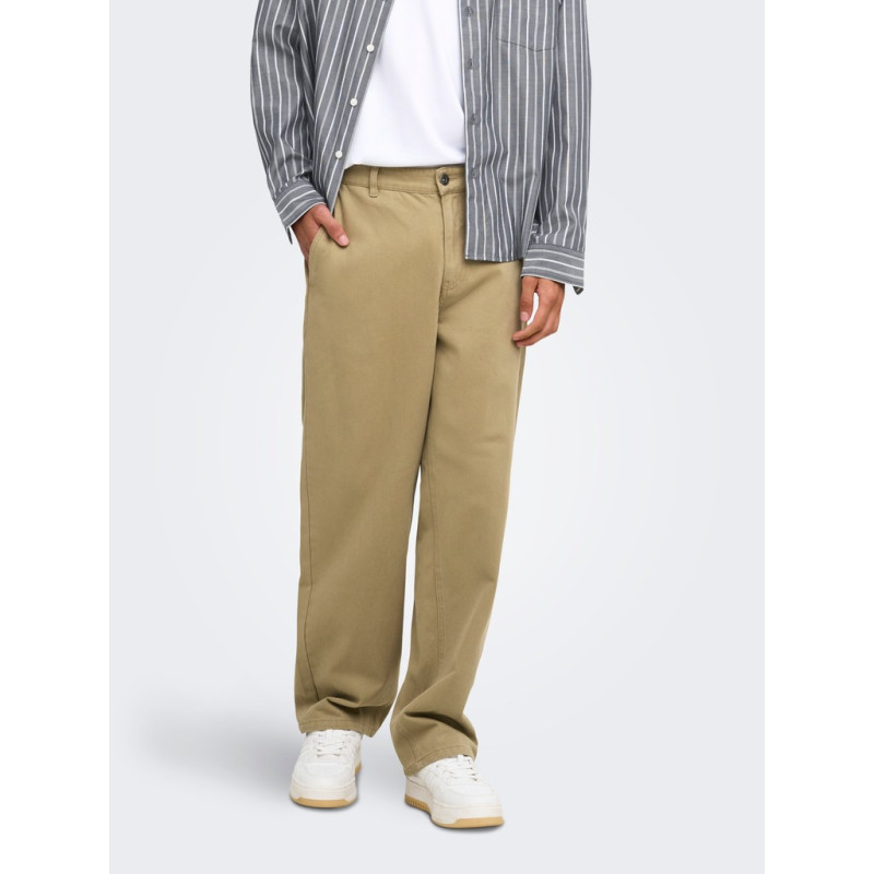 ONLY & SONS Times loose twill bukser - Petrified Oak