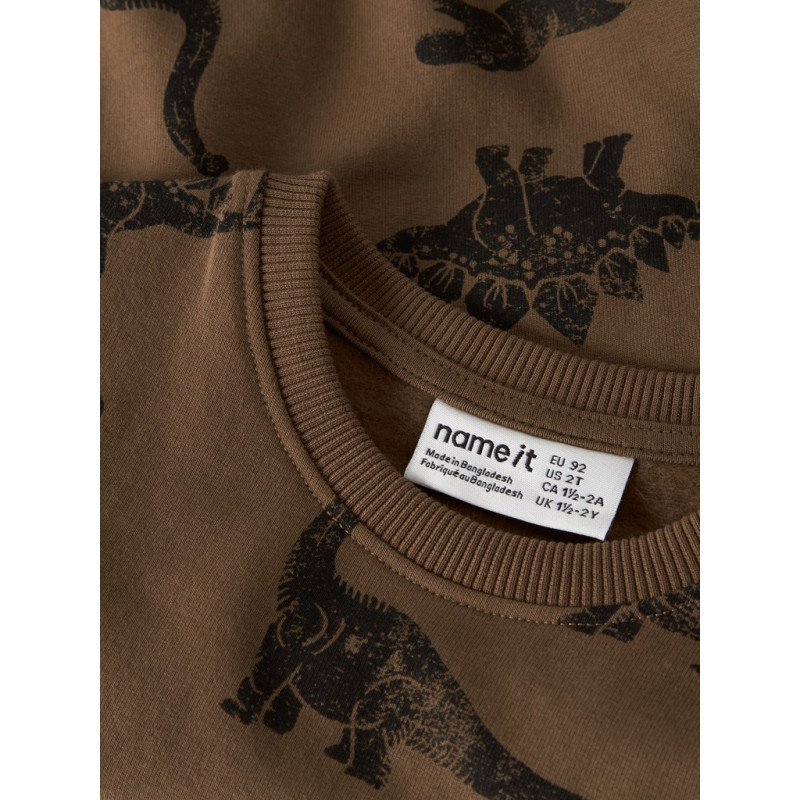 NAME IT MINI Dreng - langærmet sweatshirt - Sepia