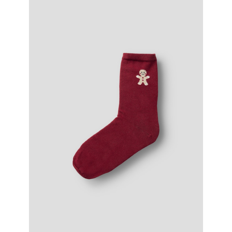 NAME IT KIDS Christmas 3 pak strømper - Peyote / Red Dahlia / Navy Blazer
