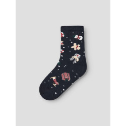 NAME IT MINI Vismas 3 pak strømper - Botanical Garden / Navy Blazer / Red Dahlia