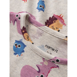 NAME IT MINI Pige - Abesa Børste slim bluse - Peyote Melange