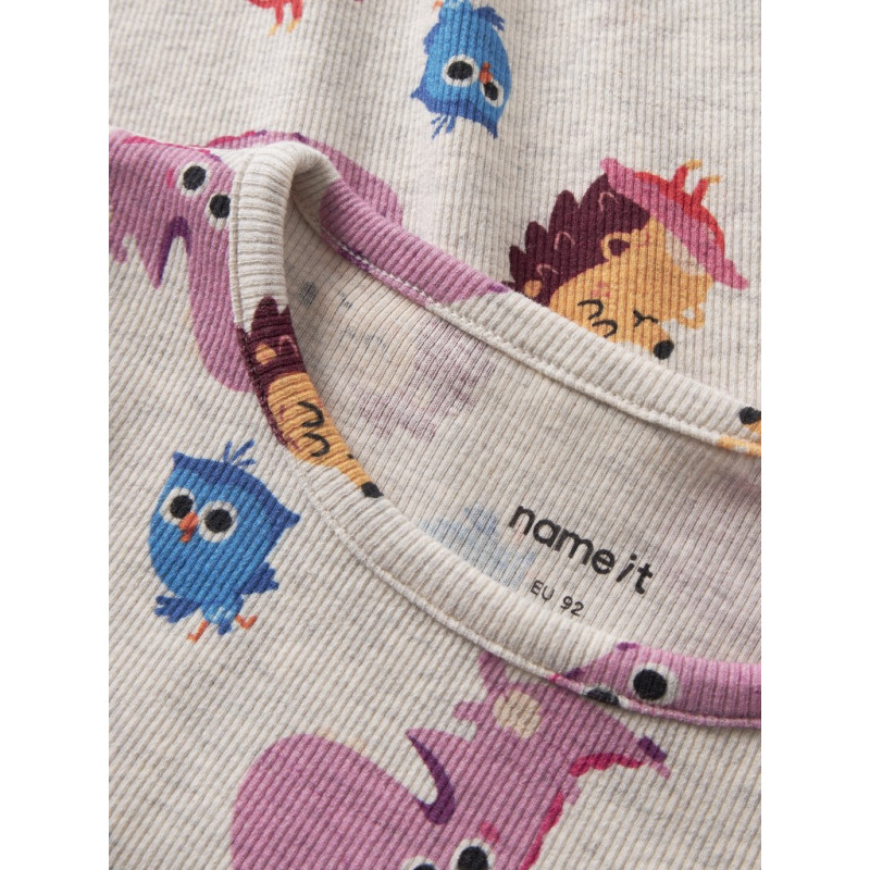 NAME IT MINI Pige - Abesa Børste slim bluse - Peyote Melange