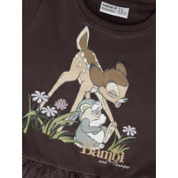 NAME IT MINI Pige - Nora Bambi sweatkjole - Chocolate Plum