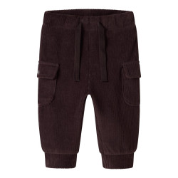 NAME IT BABY Dreng - Room velourbukser - Chocolate Plum