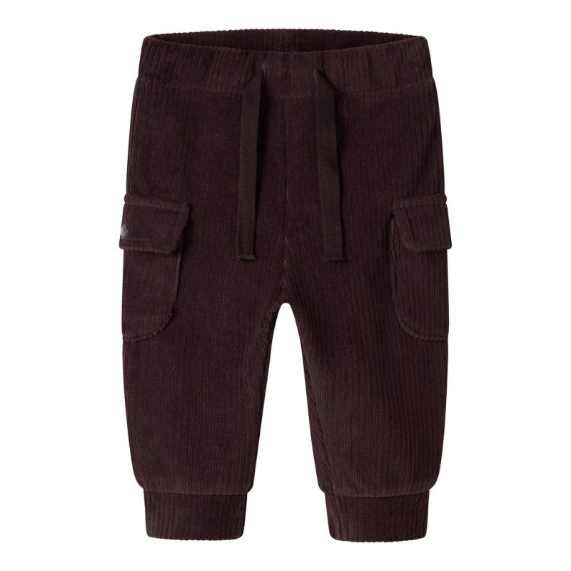 NAME IT BABY Dreng - Room velourbukser - Chocolate Plum
