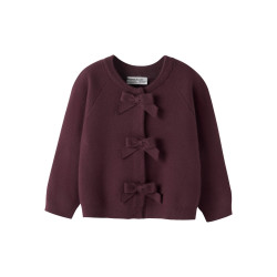 NAME IT MINI Pige - Rain loose strikcardigan - Catawba Grape