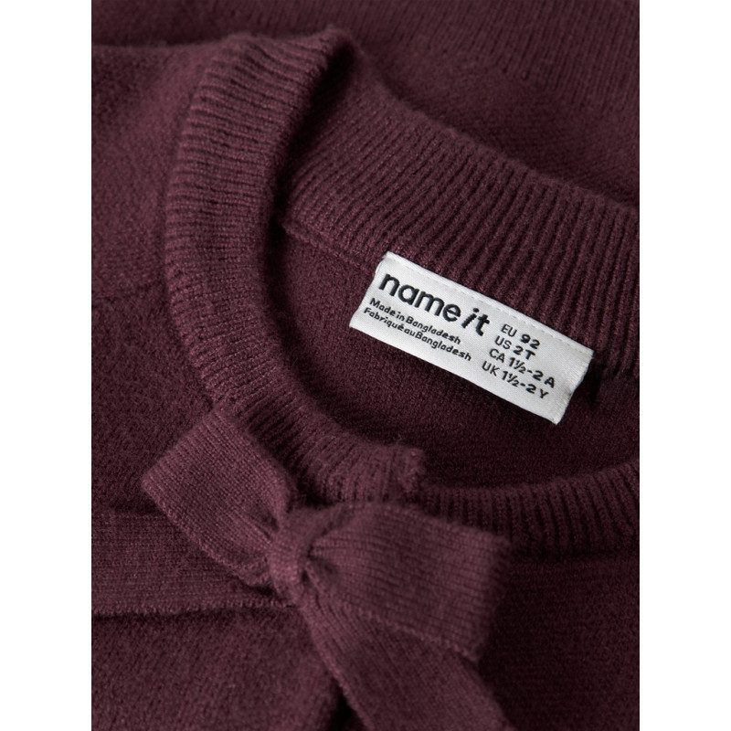 NAME IT MINI Pige - Rain loose strikcardigan - Catawba Grape