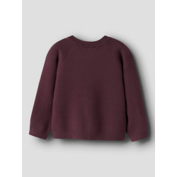 NAME IT MINI Pige - Rain loose strikcardigan - Catawba Grape