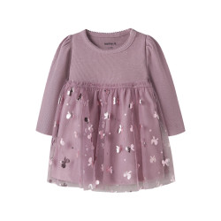 NAME IT BABY Pige - Rosally langærmet kjole - Mauve Shadows