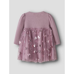NAME IT BABY Pige - Rosally langærmet kjole - Mauve Shadows
