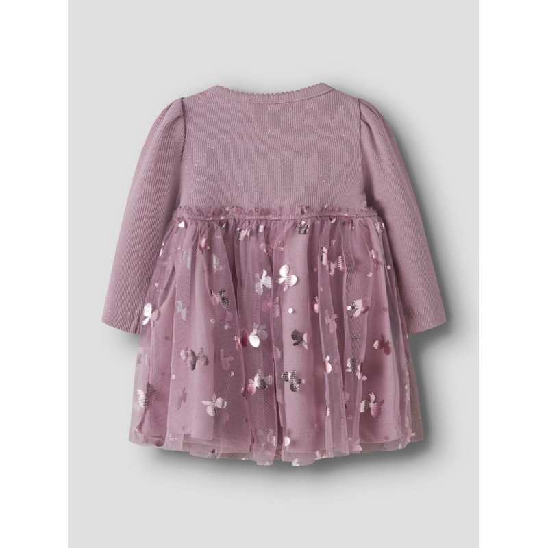 NAME IT BABY Pige - Rosally langærmet kjole - Mauve Shadows