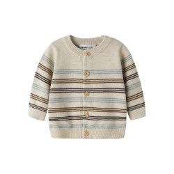 NAME IT BABY Dreng - Ronnys langærmet strikcardigan - Peyote Melange