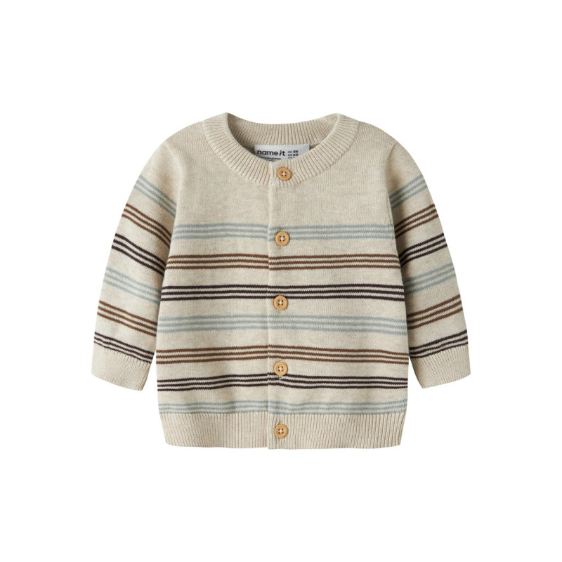 NAME IT BABY Dreng - Ronnys langærmet strikcardigan - Peyote Melange