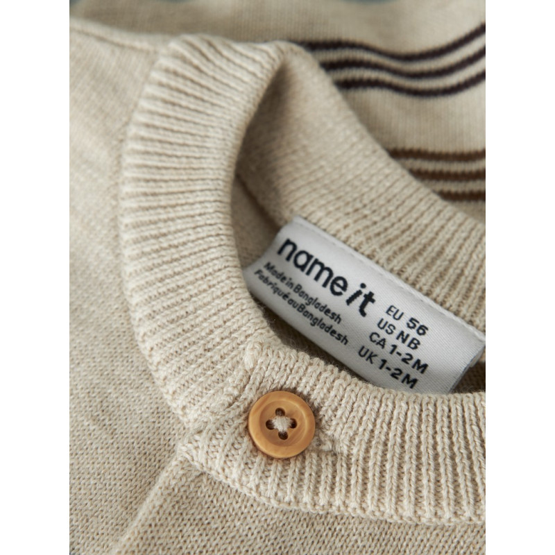 NAME IT BABY Dreng - Ronnys langærmet strikcardigan - Peyote Melange
