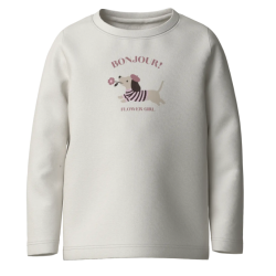 NAME IT MINI Pige - Ralinea langærmet bluse - Cloud Dancer
