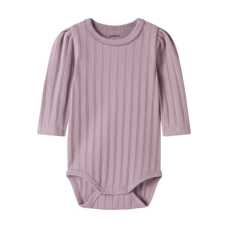 NAME IT BABY Pige - Ruthie langærmet body - Mauve Shadows
