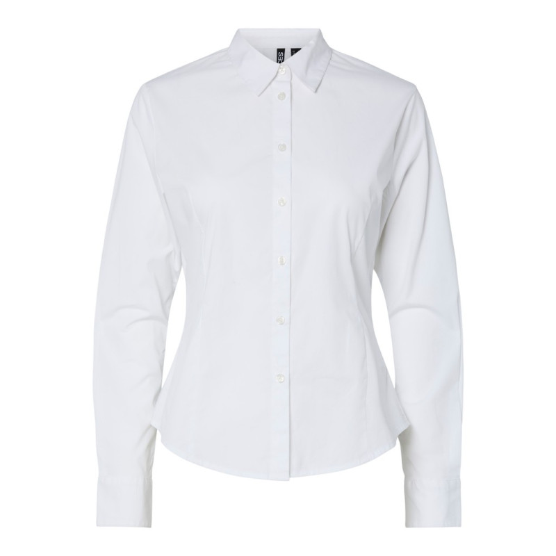 PIECES Sussi langærmet skjorte - Bright White