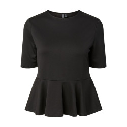 PIECES Alisa peplum top - Black