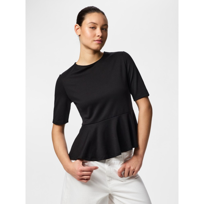 PIECES Alisa peplum top - Black