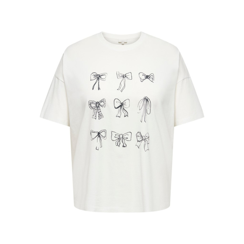 ONLY CARMAKOMA Vivvi loose lovely T-shirt - Cloud Dancer