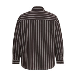 ONLY CARMAKOMA Liah stripe skjorte - Coffee Bean