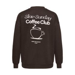 ONLY CARMAKOMA Slow loose print sweatshirt - Coffee Bean