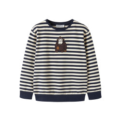 NAME IT MINI Dreng - Rafan langærmet sweatshirt - Navy Blazer