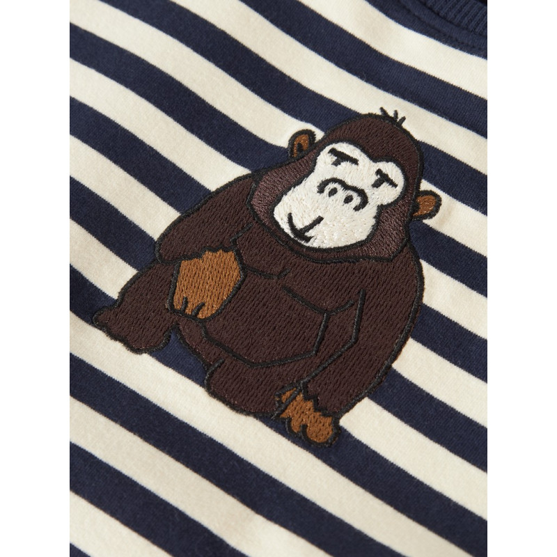 NAME IT MINI Dreng - Rafan langærmet sweatshirt - Navy Blazer
