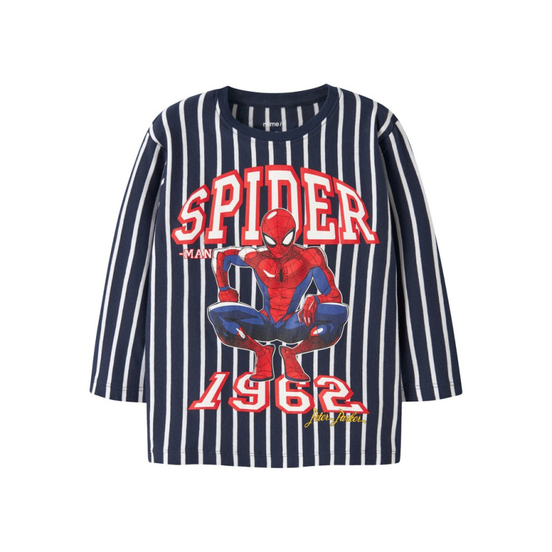 NAME IT MINI Dreng - Once spider langærmet bluse - Navy Blazer
