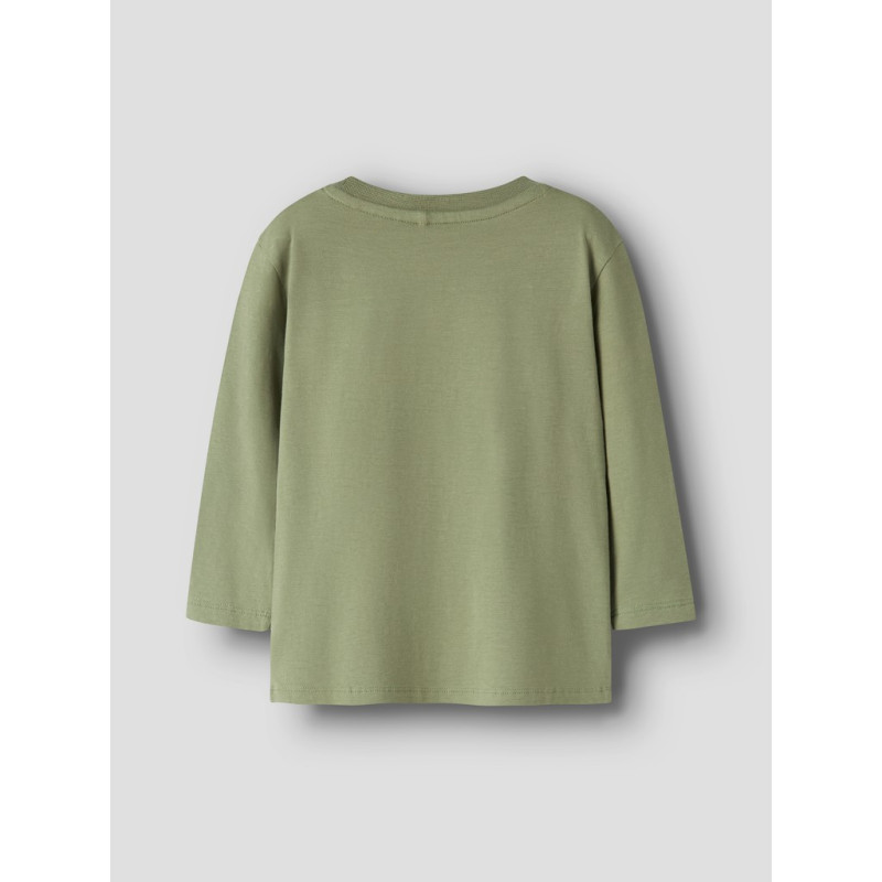 NAME IT MINI Dreng - Otti Jurassic langærmet bluse - Mosstone
